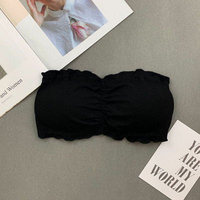 Μονοκόμματο Tube Top σουτιέν τυλιγμένο Στράπλες στήθος Αντιθαμβωτικό εσώρουχο με μαξιλαράκι στήθους Κοριτσίστικα εσώρουχα Άνετα γυναικεία μπλουζάκια