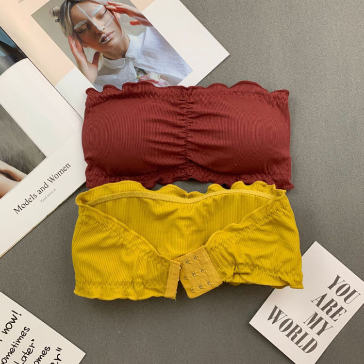 Μονοκόμματο Tube Top σουτιέν τυλιγμένο Στράπλες στήθος Αντιθαμβωτικό εσώρουχο με μαξιλαράκι στήθους Κοριτσίστικα εσώρουχα Άνετα γυναικεία μπλουζάκια