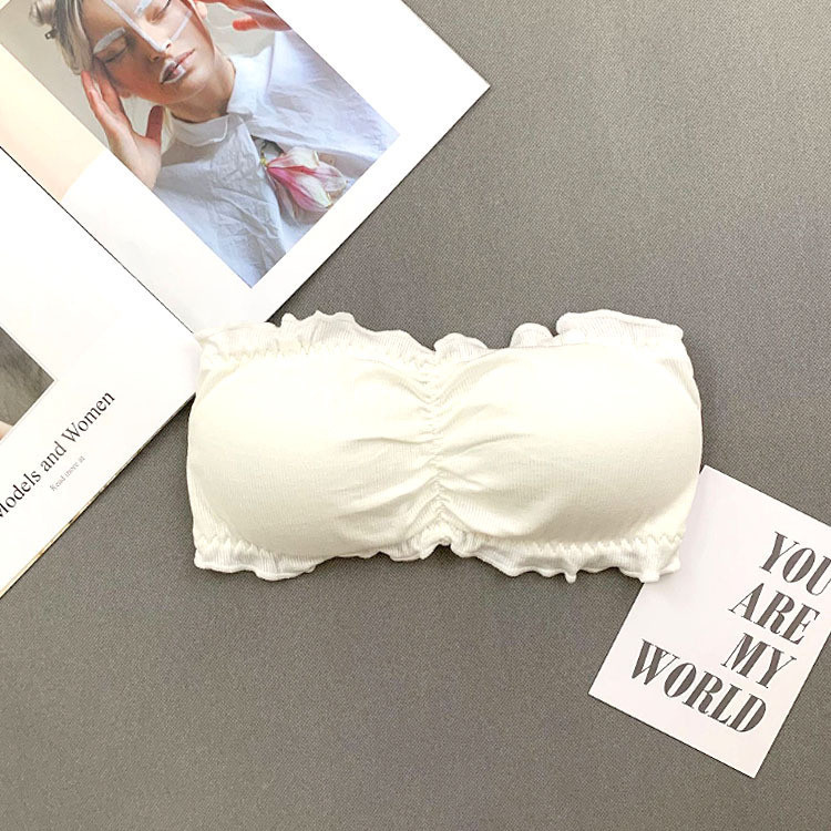 Μονοκόμματο Tube Top σουτιέν τυλιγμένο Στράπλες στήθος Αντιθαμβωτικό εσώρουχο με μαξιλαράκι στήθους Κοριτσίστικα εσώρουχα Άνετα γυναικεία μπλουζάκια