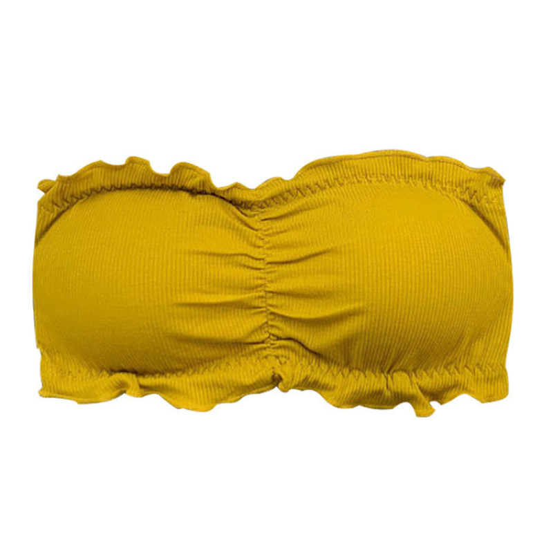 Μονοκόμματο Tube Top σουτιέν τυλιγμένο Στράπλες στήθος Αντιθαμβωτικό εσώρουχο με μαξιλαράκι στήθους Κοριτσίστικα εσώρουχα Άνετα γυναικεία μπλουζάκια