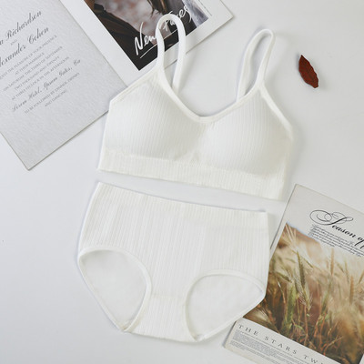 Set de lenjerie de corp fără cusături ATHVOTAR Set sutien solid pentru femei Set sutien și slip căptușit, confortabil, moale, costum de lenjerie intima pentru femei