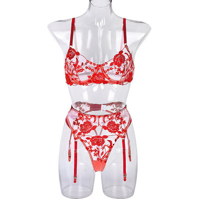 Lenjerie de corp transparentă din dantelă din broderie pentru femei, la modă nouă