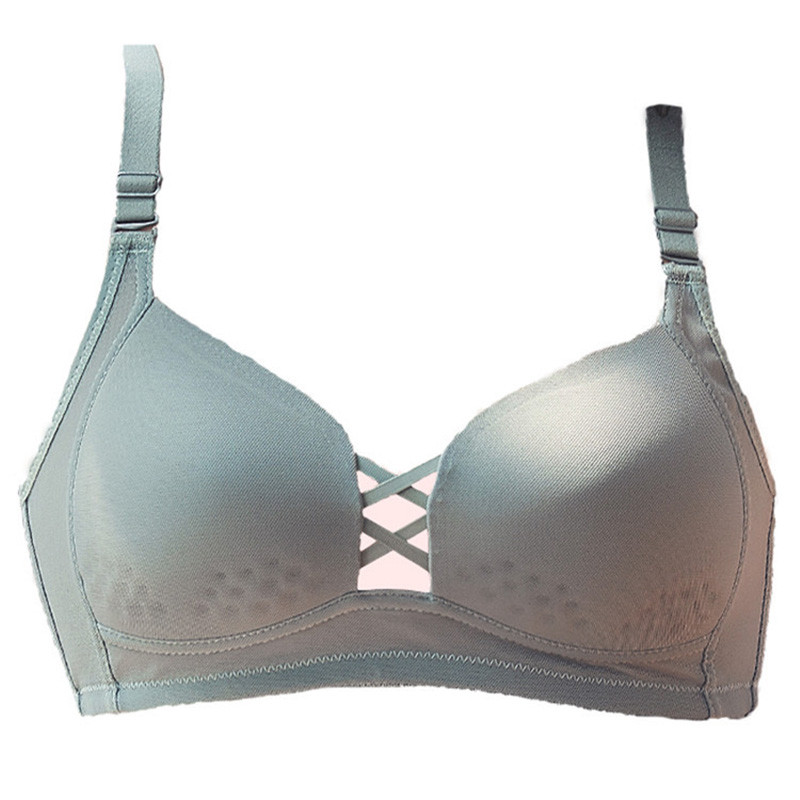 Γυναικείο σουτιέν Wire Free Κοριτσίστικα αναπνεύσιμα εσώρουχα Σέξι σταυρό διάσπαση Stoma χωρίς ραφή Thin Cup Push Up Backless σουτιέν