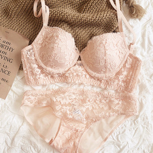 Set de sutien și chiloți confortabili cu sârmă subțire, moale, din bumbac, culoare pură, alb, roz, lenjerie intimă