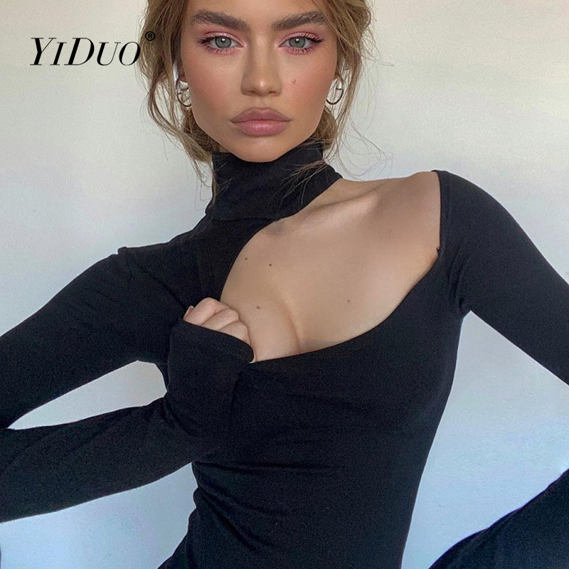 YiDuo 2022, viena pleca, melns bodijs ar kaklasaiti