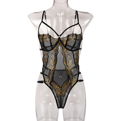 Body transparent YiDuo senzual pentru femei, lenjerie sexy sexy, costume erotice, decupat floral, body negru din dantelă, îmbrăcăminte de club, topuri 2022