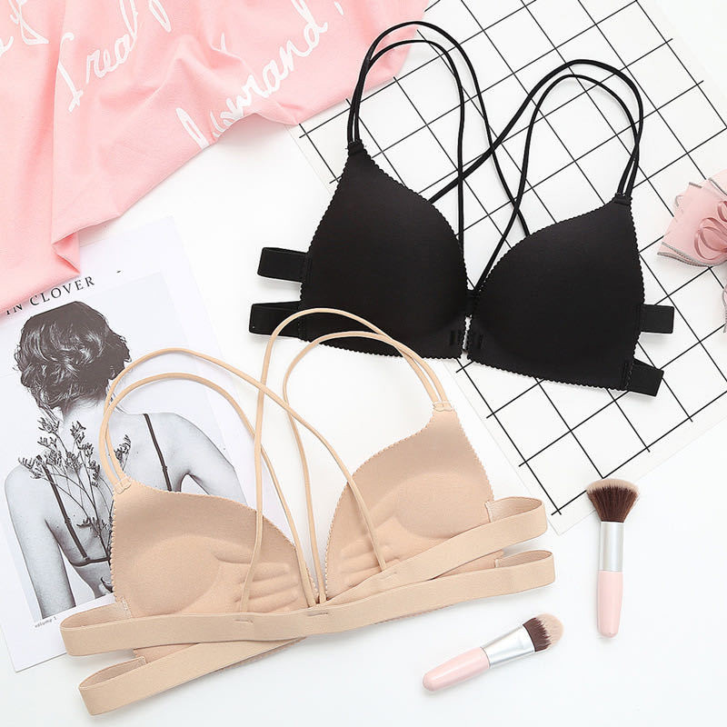 Sutien fără cusături pentru femei, cu închidere subțire în față, Lenjerie de corp, fără sârmă, pentru fete, sus cu tuburi, vestă moale, respirabilă, sutiene, rezistente la șocuri, frumusețe, spate, sport