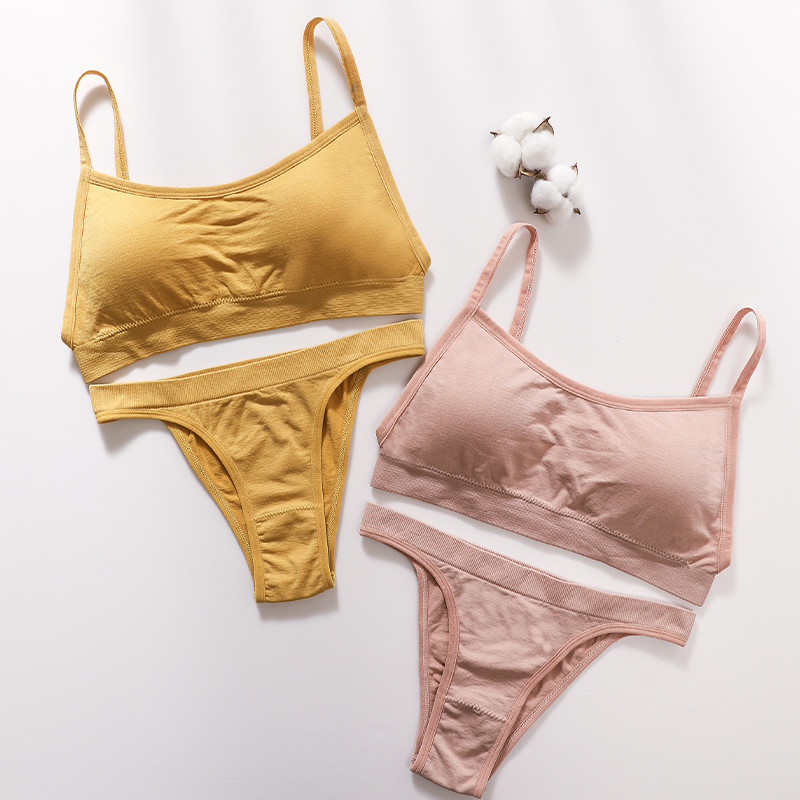 Set de lenjerie de corp fără cusături pentru femei Set de sutien fără sârmă cu tanga sexy Topuri crop pentru femei Chiloți brazilian sexy Lenjerie intimă fără spate