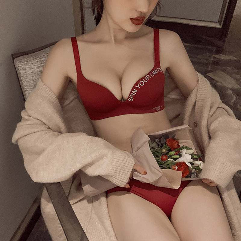 Ženski bešavni grudnjak Seksi Push Up Bralette donje rublje Bežično žensko donje rublje Modni grudnjaci s uzorkom slova Tri četvrtine (3/4 šalice)