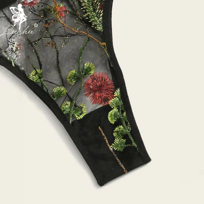 Leechee naiste aluspesu tikandikomplekt Seksikas naiste pesu Võrgustikku läbipaistev rinnahoidja komplektid Moodne V-kaelusega magamisriietus Mugav ülikond