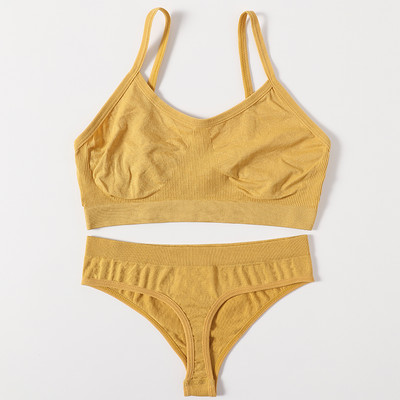 Set de sutien de 2 buc. Lenjerie de corp sexy, fără cusături, bralette pentru femei, set de chiloți sutien cu push up, sutien de fitness, set de lenjerie sexy pentru femei