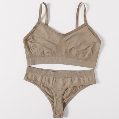 Set de sutien de 2 buc. Lenjerie de corp sexy, fără cusături, bralette pentru femei, set de chiloți sutien cu push up, sutien de fitness, set de lenjerie sexy pentru femei