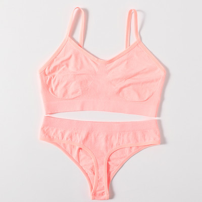 Set de sutien de 2 buc. Lenjerie de corp sexy, fără cusături, bralette pentru femei, set de chiloți sutien cu push up, sutien de fitness, set de lenjerie sexy pentru femei