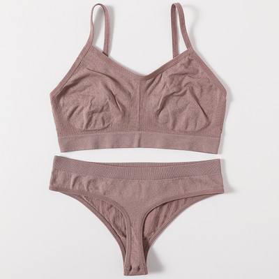 Set de sutien de 2 buc. Lenjerie de corp sexy, fără cusături, bralette pentru femei, set de chiloți sutien cu push up, sutien de fitness, set de lenjerie sexy pentru femei