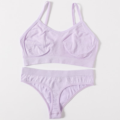 Set de sutien de 2 buc. Lenjerie de corp sexy, fără cusături, bralette pentru femei, set de chiloți sutien cu push up, sutien de fitness, set de lenjerie sexy pentru femei