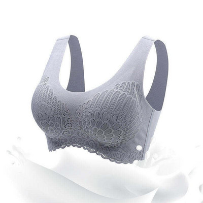 ΝΕΟ Σουτιέν χωρίς σύρμα Άνετα και χωρίς ραφές Γυναικεία εσώρουχα δαντέλα συν μέγεθος Εσώρουχα Σουτιέν χωρίς ραφή με Gathers Pad Bra Bh