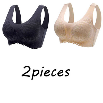 2 buc. Sutien din latex de dimensiuni mari Sutiene fără cusături pentru lenjerie de corp pentru femei BH Bralette Push Up cu pad Vest Sutien de sus Sutien Vest Wireless