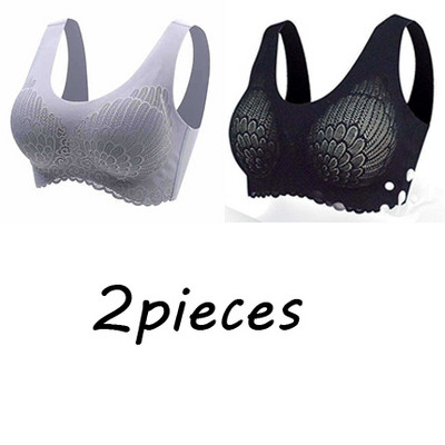 2 buc. Sutien din latex de dimensiuni mari Sutiene fără cusături pentru lenjerie de corp pentru femei BH Bralette Push Up cu pad Vest Sutien de sus Sutien Vest Wireless