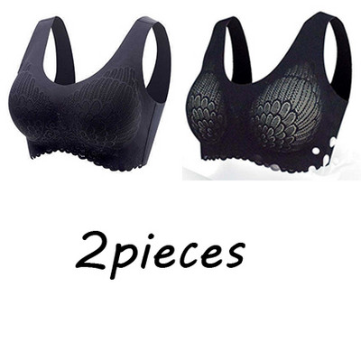 2 buc. Sutien din latex de dimensiuni mari Sutiene fără cusături pentru lenjerie de corp pentru femei BH Bralette Push Up cu pad Vest Sutien de sus Sutien Vest Wireless