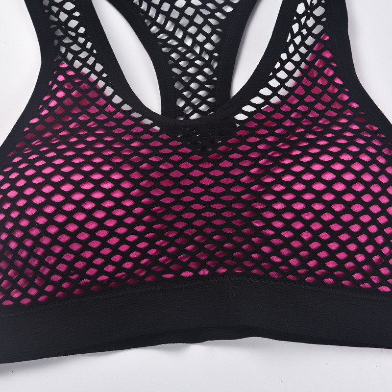 Sutien Sanderala Hollow Out Sport-Top Fără cusături Fitness Yoga Sutiene Femei Sală de gimnastică Vestă căptușită pentru alergare Top Crop Push Up rezistent la șocuri
