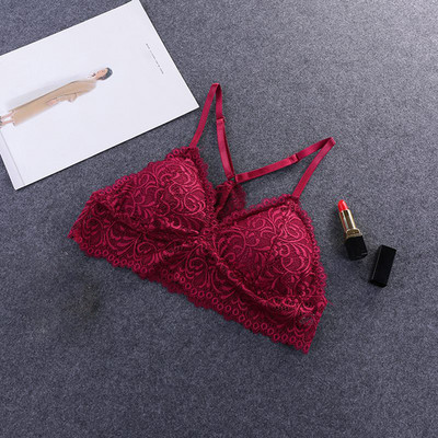 Σουτιέν Ασύρματα Σουτιέν Γυναικεία Εσώρουχα Bh Lace Σέξι Bralette Push Up Σουτιέν Plus Size Ιμάντες σε γραμμή Υ Πλάτη Δαντελένια σουτιέν μεγάλου μεγέθους