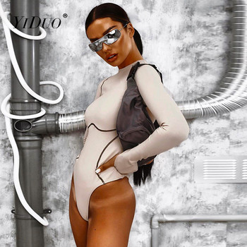YiDuo 2021 Άνοιξη μακρυμάνικο ριγέ συνονθύλευμα Bodycon Σέξι ολόσωμη φόρμα Γυναικεία ρόμπα Streetwear Slim Fit γυναικείο κορμάκι