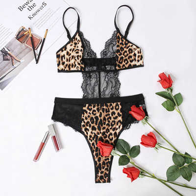 Body cu imprimeu leopard YiDuo, pentru femei, din dantelă, lenjerie senzuală, sexy, tentantă, decupată, exotică, top bodycon 2022
