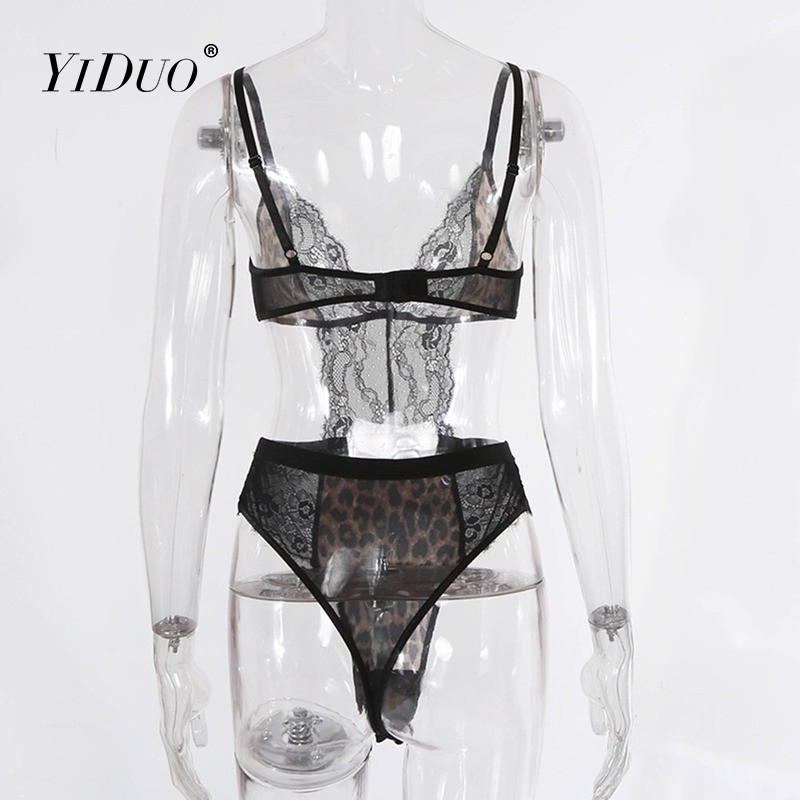 Body cu imprimeu leopard YiDuo, pentru femei, din dantelă, lenjerie senzuală, sexy, tentantă, decupată, exotică, top bodycon 2022