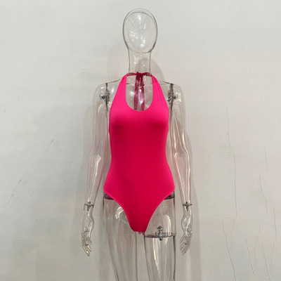 YiDuo εξώπλατο κορμάκι με βαθύ V λαιμόκοψη Γυναικείο κορμάκι με κορδόνια Halter 2021 Γυναικεία σέξι κοκαλιάρικο φορμάκι για πάρτι Clubwear Ολόσωμες φόρμες