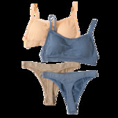 Set de sutien fără cusături, tanga sexy pentru femei, chiloți cu talie joasă, sutien fără sârmă, fără spate, lenjerie de corp cu nervuri, set de lenjerie pentru femei