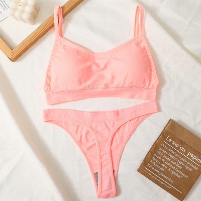 Set de sutien fără cusături, tanga sexy pentru femei, chiloți cu talie joasă, sutien fără sârmă, fără spate, lenjerie de corp cu nervuri, set de lenjerie pentru femei