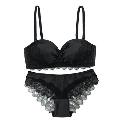 Set sutien și chiloți din mătase pentru Seturi de lenjerie intimă pentru damă Set de lenjerie lenjerie sexy Bralette Push Up Top femei femei 2 piese Haine exotice