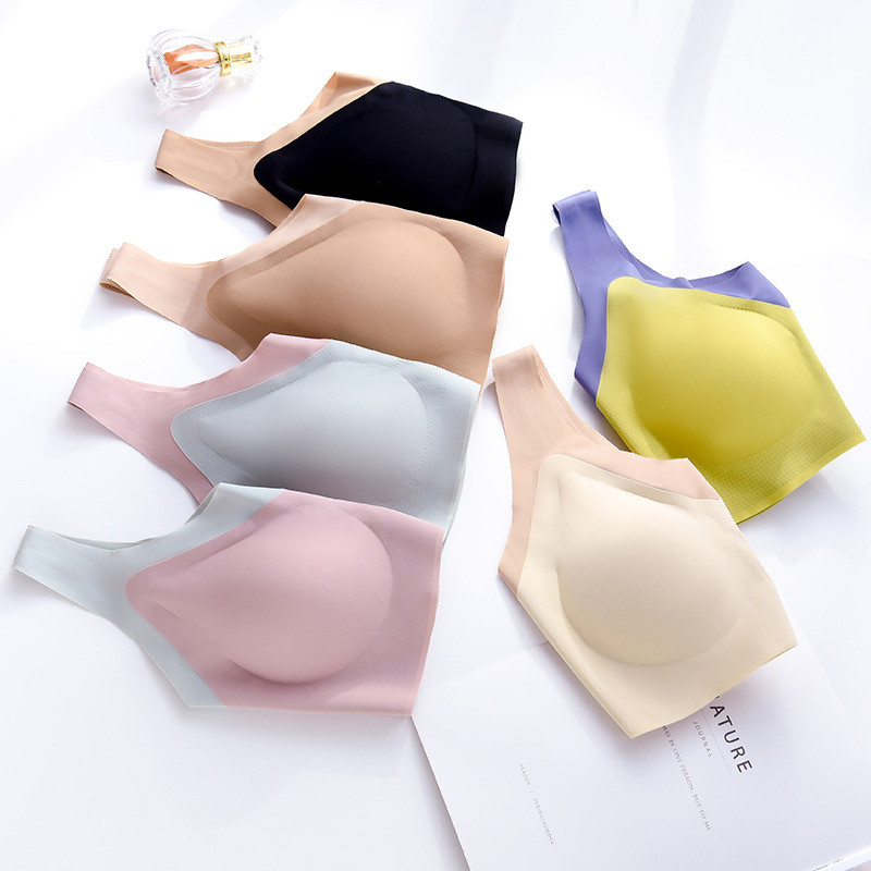 Νέο εσώρουχο λάτεξ 2021 Φιλικό προς το οξυγόνο 1.0 Σουτιέν χωρίς σήμανση χωρίς ατσάλινο δαχτυλίδι χτύπημα Χρώμα μόδας σε σχήμα U Όμορφο Ba