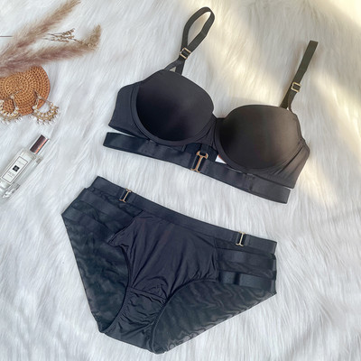 Σετ σουτιέν Dotey Popsy για γυναίκες Push Up Σετ εσώρουχα με μονόχρωμο στιλ με λουράκια Underwire 3 χρωμάτων