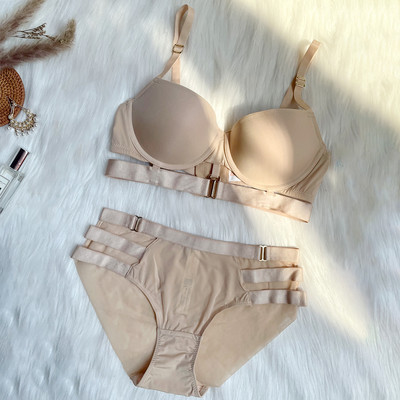 Σετ σουτιέν Dotey Popsy για γυναίκες Push Up Σετ εσώρουχα με μονόχρωμο στιλ με λουράκια Underwire 3 χρωμάτων