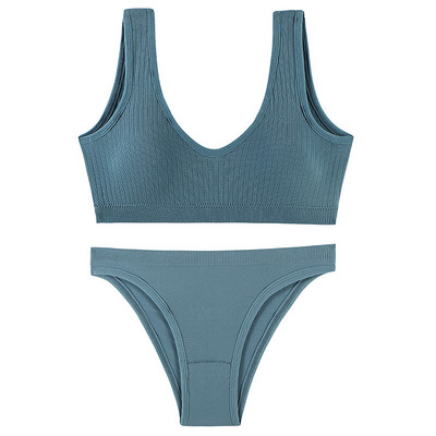 Σετ γυναικείο σουτιέν Σετ σέξι χωρίς ραφές Σετ εσώρουχα Σουτιέν με επένδυση 2 τμχ Ολόσωμη φόρμα για σουτιέν