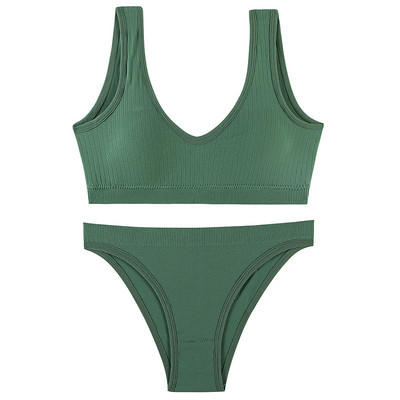 Σετ γυναικείο σουτιέν Σετ σέξι χωρίς ραφές Σετ εσώρουχα Σουτιέν με επένδυση 2 τμχ Ολόσωμη φόρμα για σουτιέν