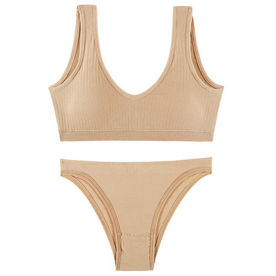 Σετ γυναικείο σουτιέν Σετ σέξι χωρίς ραφές Σετ εσώρουχα Σουτιέν με επένδυση 2 τμχ Ολόσωμη φόρμα για σουτιέν