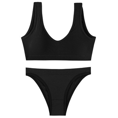 Σετ γυναικείο σουτιέν Σετ σέξι χωρίς ραφές Σετ εσώρουχα Σουτιέν με επένδυση 2 τμχ Ολόσωμη φόρμα για σουτιέν