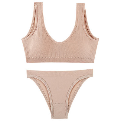 Σετ γυναικείο σουτιέν Σετ σέξι χωρίς ραφές Σετ εσώρουχα Σουτιέν με επένδυση 2 τμχ Ολόσωμη φόρμα για σουτιέν