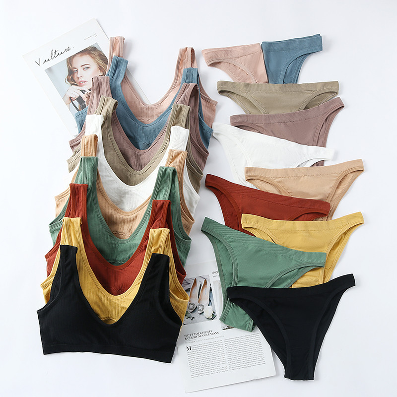 Σετ γυναικείο σουτιέν Σετ σέξι χωρίς ραφές Σετ εσώρουχα Σουτιέν με επένδυση 2 τμχ Ολόσωμη φόρμα για σουτιέν