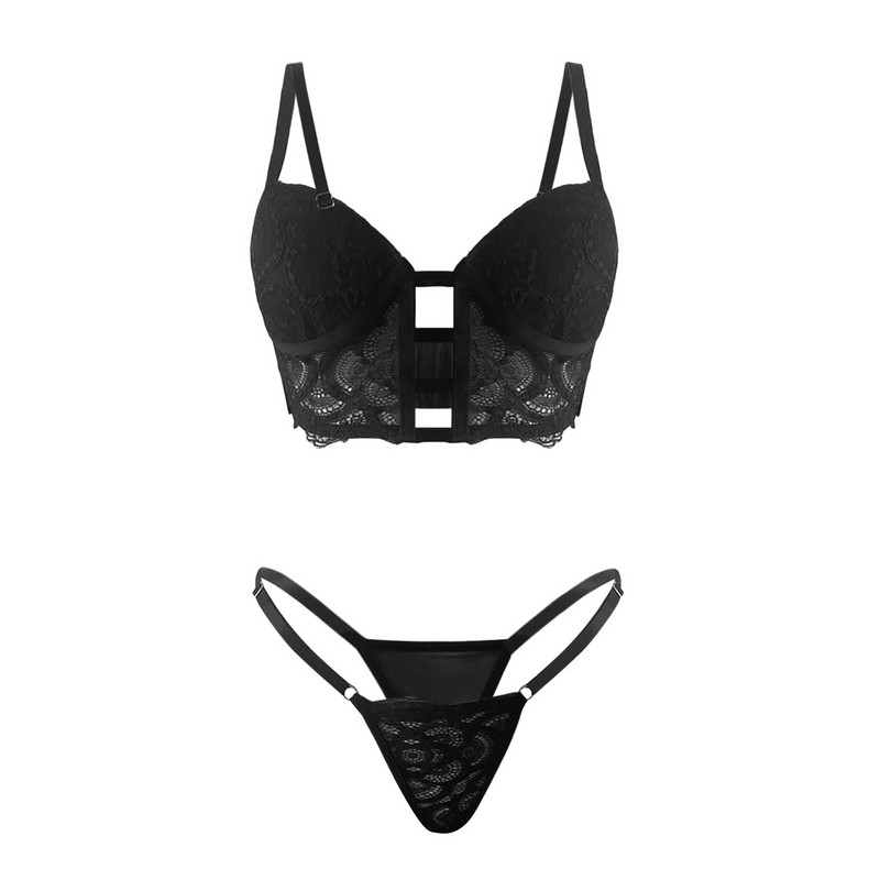 Lenjerie florală din dantelă Set de lenjerie de corp pentru femei Sutien erotic din dantelă sexy Lenjerie de corp pentru femei Sutien Chiloți Sutien și slip-uri