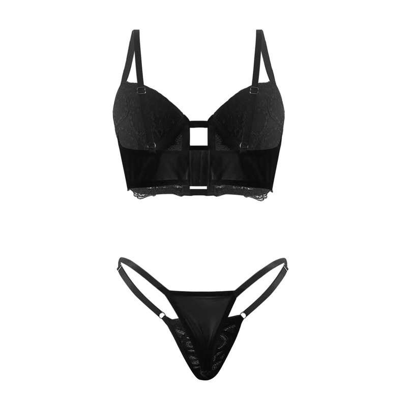 Lenjerie florală din dantelă Set de lenjerie de corp pentru femei Sutien erotic din dantelă sexy Lenjerie de corp pentru femei Sutien Chiloți Sutien și slip-uri