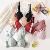 Lillelised pitsist rinnahoidjad naistele pitsist rinnahoidja Push Up rinnahoidja Seksikas pesu Deep V rinnahoidja Naiste traadita aluspesu Prantsuse bralette