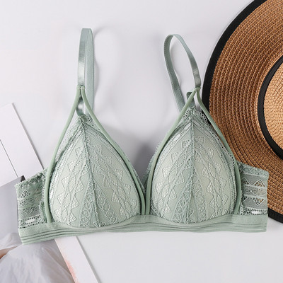 Lillelised pitsist rinnahoidjad naistele pitsist rinnahoidja Push Up rinnahoidja Seksikas pesu Deep V rinnahoidja Naiste traadita aluspesu Prantsuse bralette