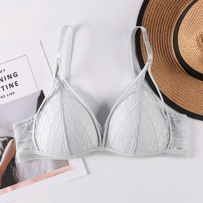 Lillelised pitsist rinnahoidjad naistele pitsist rinnahoidja Push Up rinnahoidja Seksikas pesu Deep V rinnahoidja Naiste traadita aluspesu Prantsuse bralette