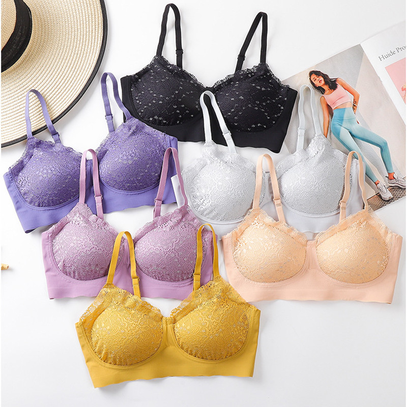 Σουτιέν No Steel Ring Gorge Άνετα Nylon Deep V Bra Latex Εσώρουχα Push Up Gather Beauty Back Χωρίς ραφή δαντέλα Gypsophila