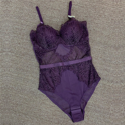 Set de sutien super push-up de marcă franțuzească, sexy din dantelă, bodycon, lenjerie de corp pentru femei, broderie, corset gol, lenjerie de dormit, set de chiloți