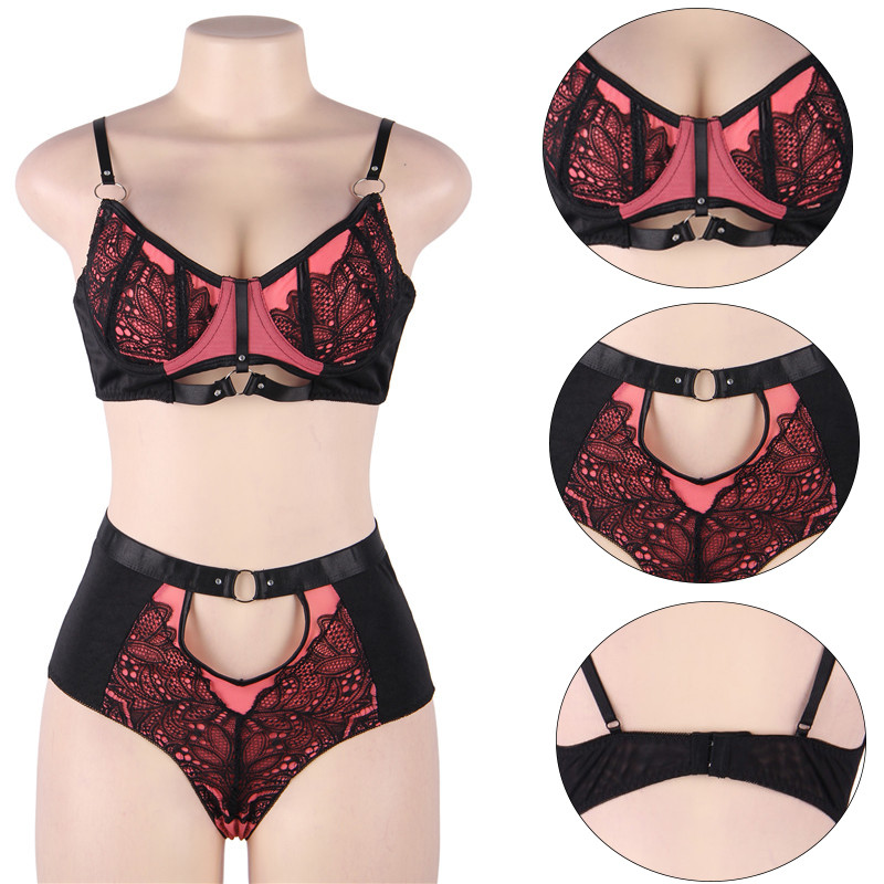 Set sutien din dantelă Comeondear Plus Size XL 3XL 5XL Ansamblu Lenjerie Femeie Set Lenjerie Sexy Femei Lenjerie de noapte Seturi Slip Chiloți