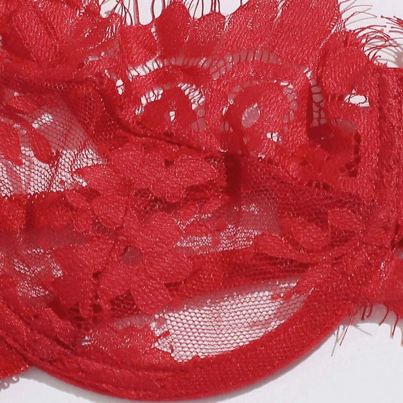 Lenjerie sexy Set de lenjerie intimă pentru femei Sutien roșu din dantelă Set de lenjerie Sex Lady Bralette Set sutien și chiloți Chiloți Babydolls de Crăciun
